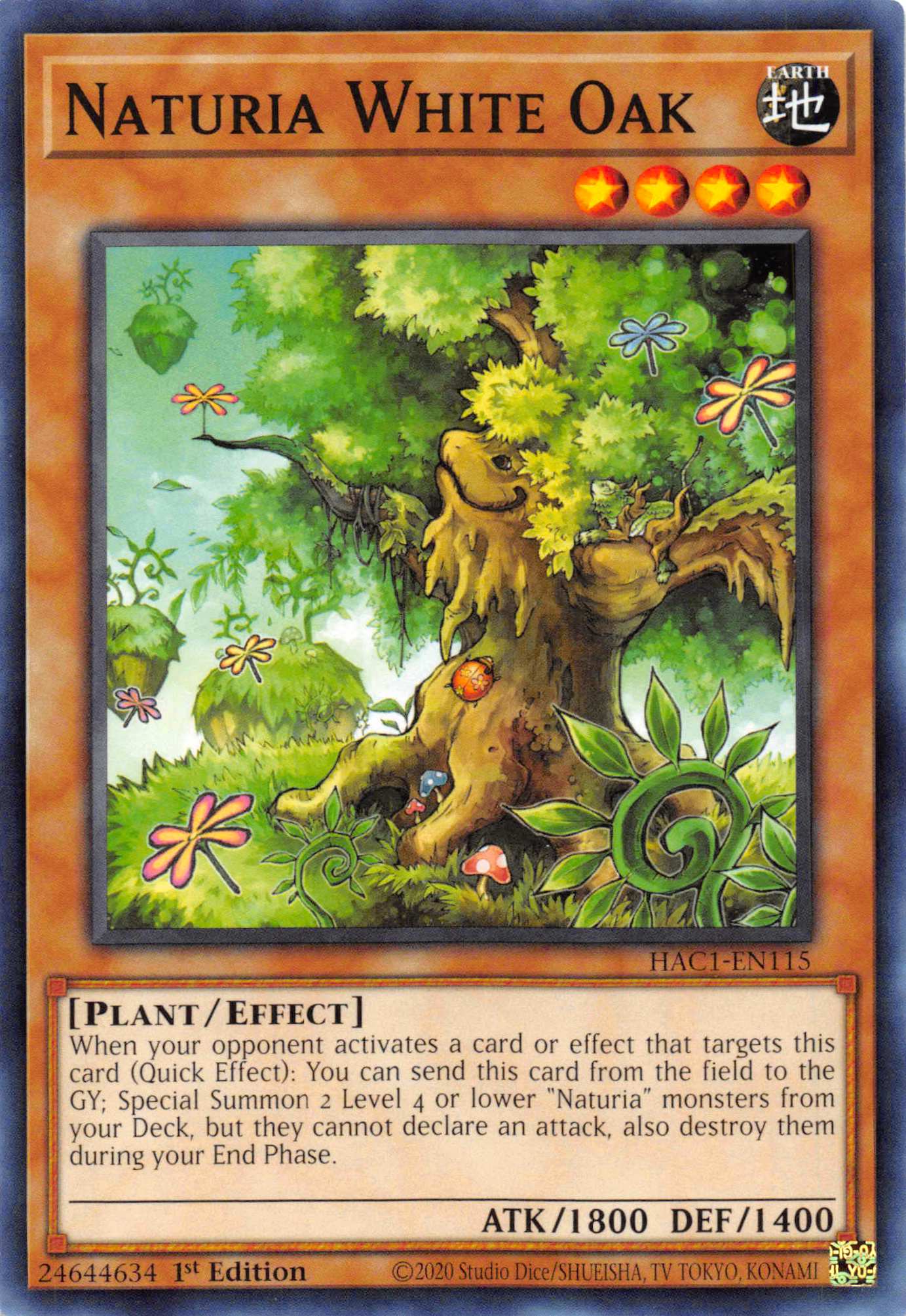 Naturia White Oak (Duel Terminal) [HAC1-EN115] Parallel Rare | Dragon's Lair Comics and Fantasy Houston TX