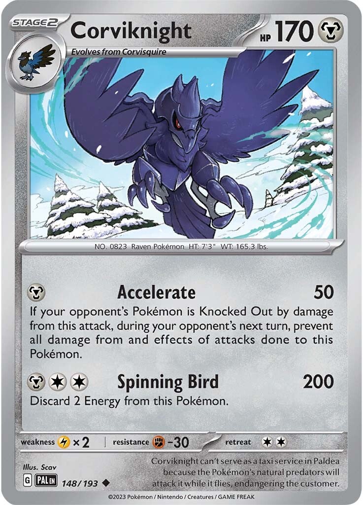 Corviknight (148/193) [Scarlet & Violet: Paldea Evolved] | Dragon's Lair Comics and Fantasy Houston TX