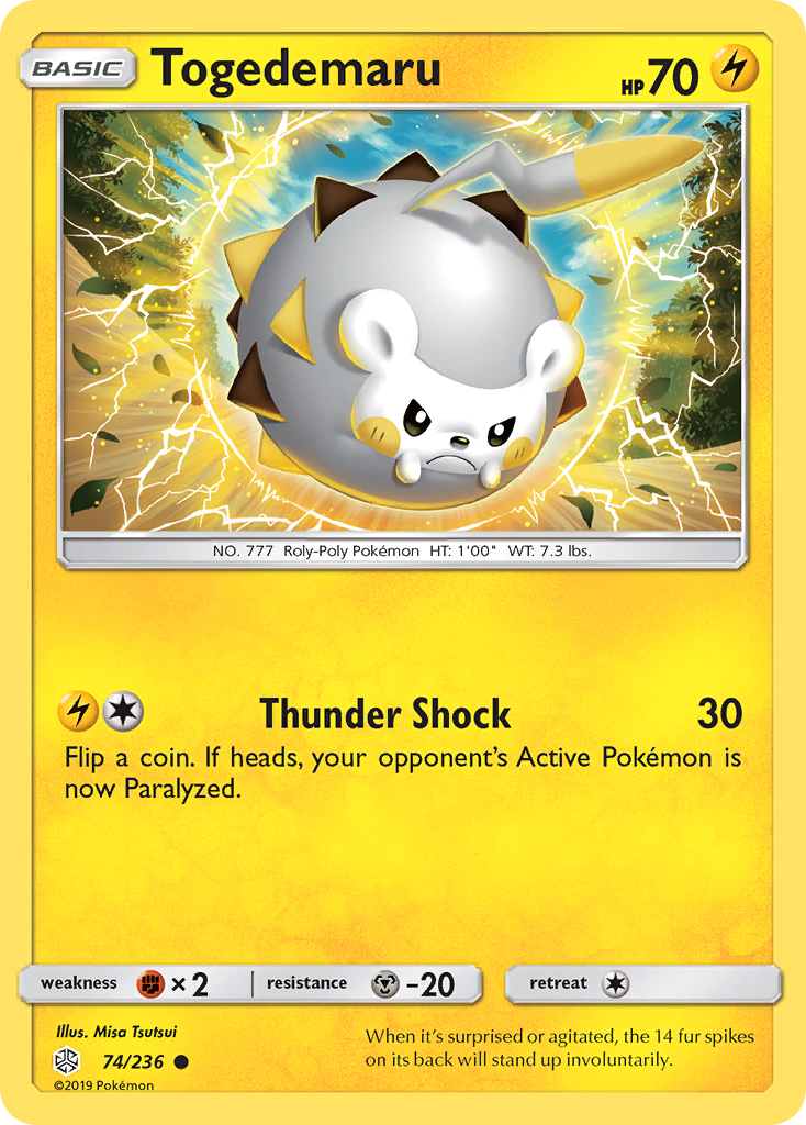 Togedemaru (74/236) [Sun & Moon: Cosmic Eclipse] | Dragon's Lair Comics and Fantasy Houston TX