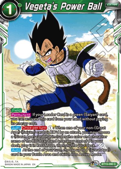Vegeta's Power Ball (BT15-090) [Saiyan Showdown] | Dragon's Lair Comics and Fantasy Houston TX