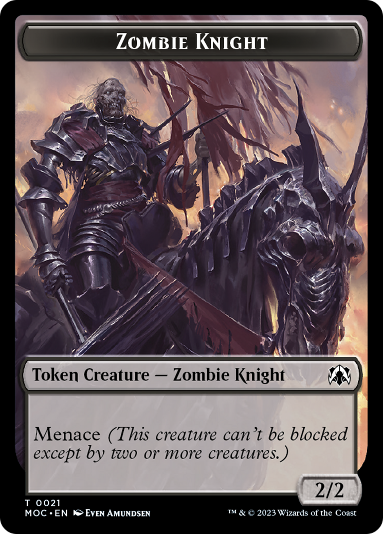 Zombie Knight // Human (6) Double-Sided Token [March of the Machine Commander Tokens] | Dragon's Lair Comics and Fantasy Houston TX