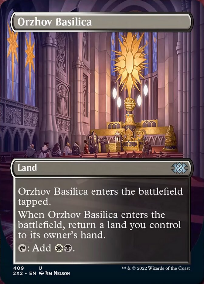 Orzhov Basilica (Borderless Alternate Art) [Double Masters 2022] | Dragon's Lair Comics and Fantasy Houston TX