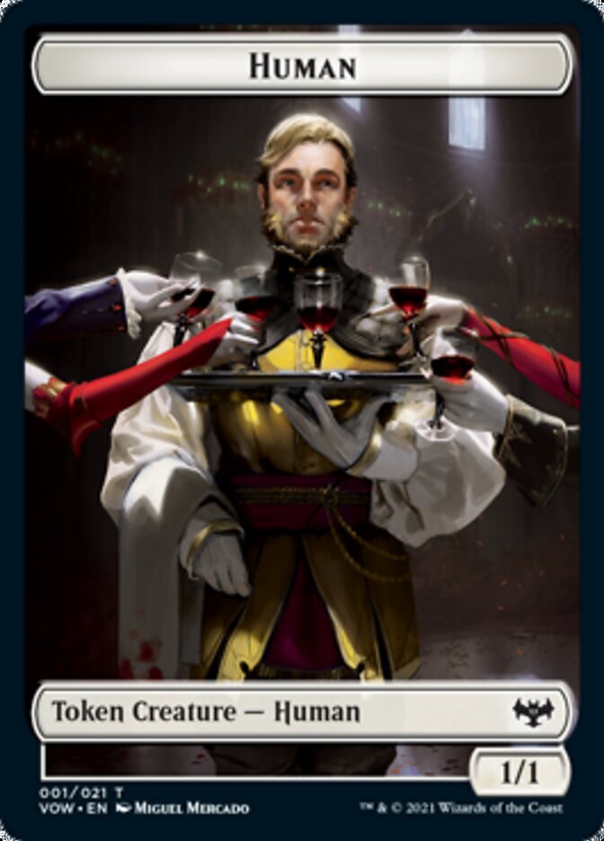 Human (001) // Treasure Double-Sided Token [Innistrad: Crimson Vow Tokens] | Dragon's Lair Comics and Fantasy Houston TX