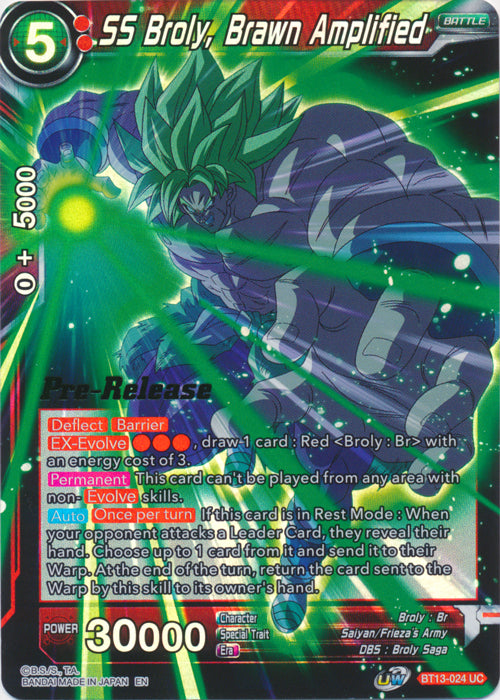 SS Broly, Brawn Amplified (BT13-024) [Supreme Rivalry Prerelease Promos] | Dragon's Lair Comics and Fantasy Houston TX