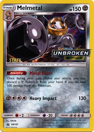 Melmetal (SM181) (Staff Prerelease Promo) [Sun & Moon: Black Star Promos] | Dragon's Lair Comics and Fantasy Houston TX