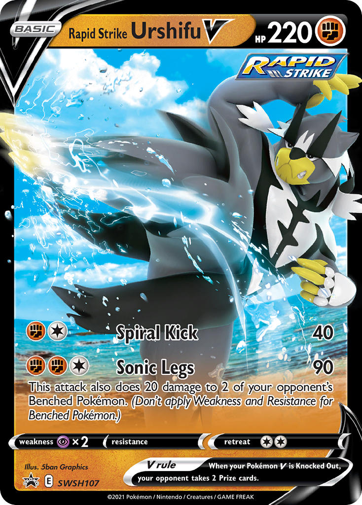 Rapid Strike Urshifu V (SWSH107) (Jumbo Card) [Sword & Shield: Black Star Promos] | Dragon's Lair Comics and Fantasy Houston TX