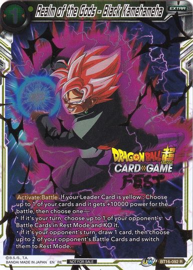 Realm of the Gods - Black Kamehameha (Card Game Fest 2022) (BT16-092) [Tournament Promotion Cards] | Dragon's Lair Comics and Fantasy Houston TX