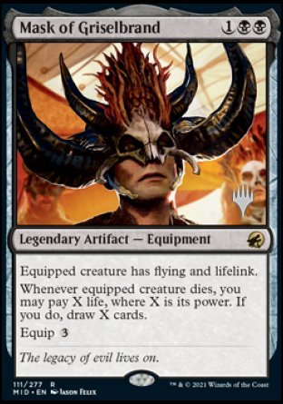 Mask of Griselbrand (Promo Pack) [Innistrad: Midnight Hunt Promos] | Dragon's Lair Comics and Fantasy Houston TX