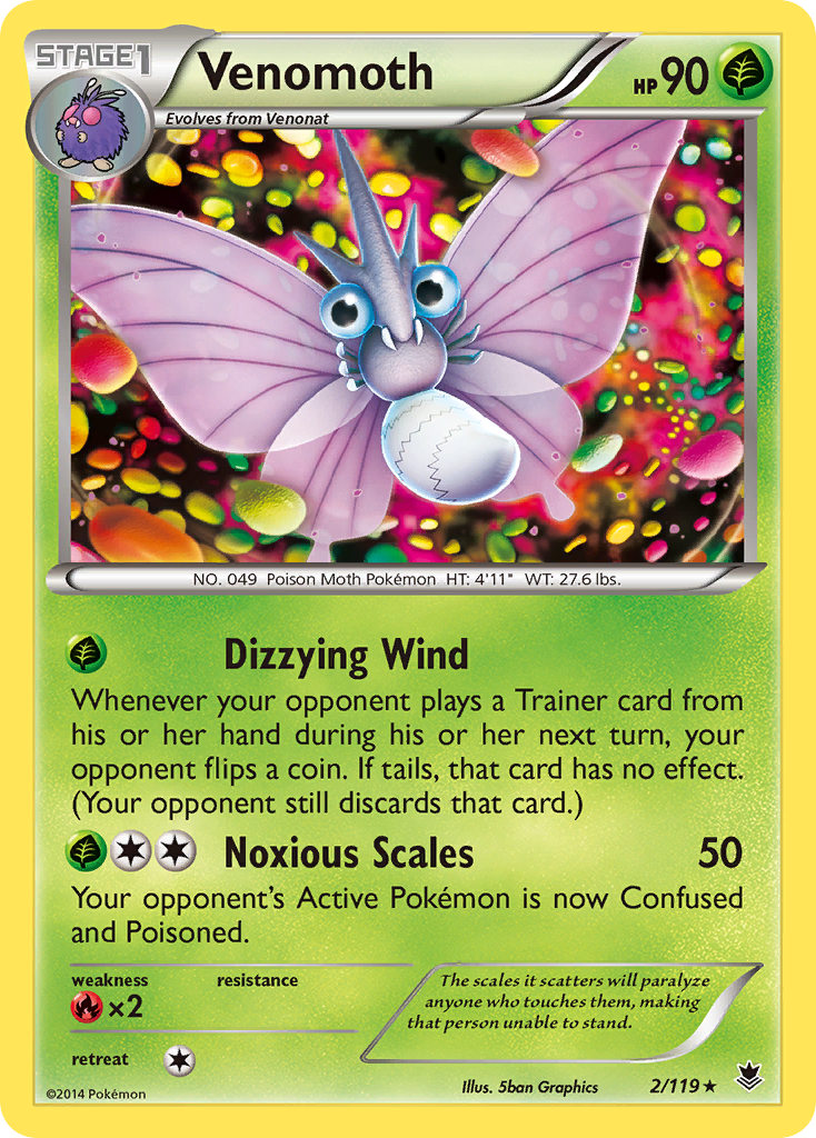 Venomoth (2/119) [XY: Phantom Forces] | Dragon's Lair Comics and Fantasy Houston TX
