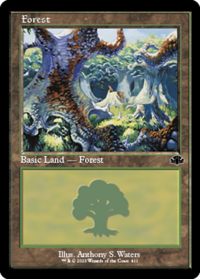 Forest (411) (Retro) [Dominaria Remastered] | Dragon's Lair Comics and Fantasy Houston TX