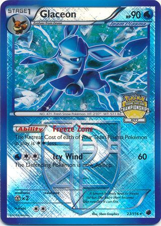Glaceon (23/116) (City Championship Promo) [Black & White: Plasma Freeze] | Dragon's Lair Comics and Fantasy Houston TX