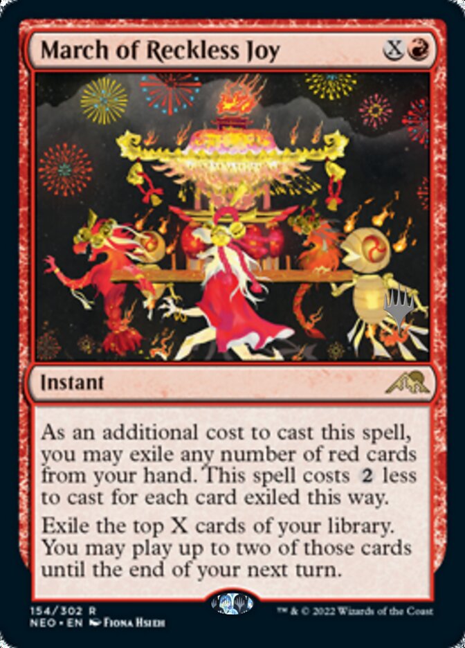 March of Reckless Joy (Promo Pack) [Kamigawa: Neon Dynasty Promos] | Dragon's Lair Comics and Fantasy Houston TX