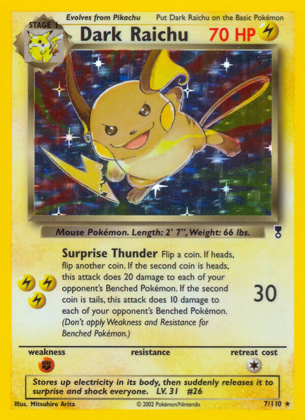 Dark Raichu (7/110) (WotC) (Theme Deck Exclusive) [Legendary Collection] | Dragon's Lair Comics and Fantasy Houston TX