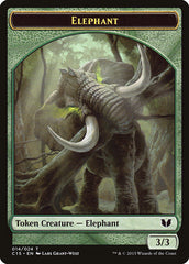 Elephant // Saproling Double-Sided Token [Commander 2015 Tokens] | Dragon's Lair Comics and Fantasy Houston TX