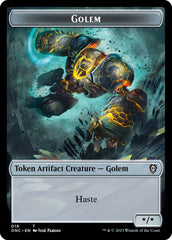The Monarch // Golem Double-Sided Token [Phyrexia: All Will Be One Commander Tokens] | Dragon's Lair Comics and Fantasy Houston TX