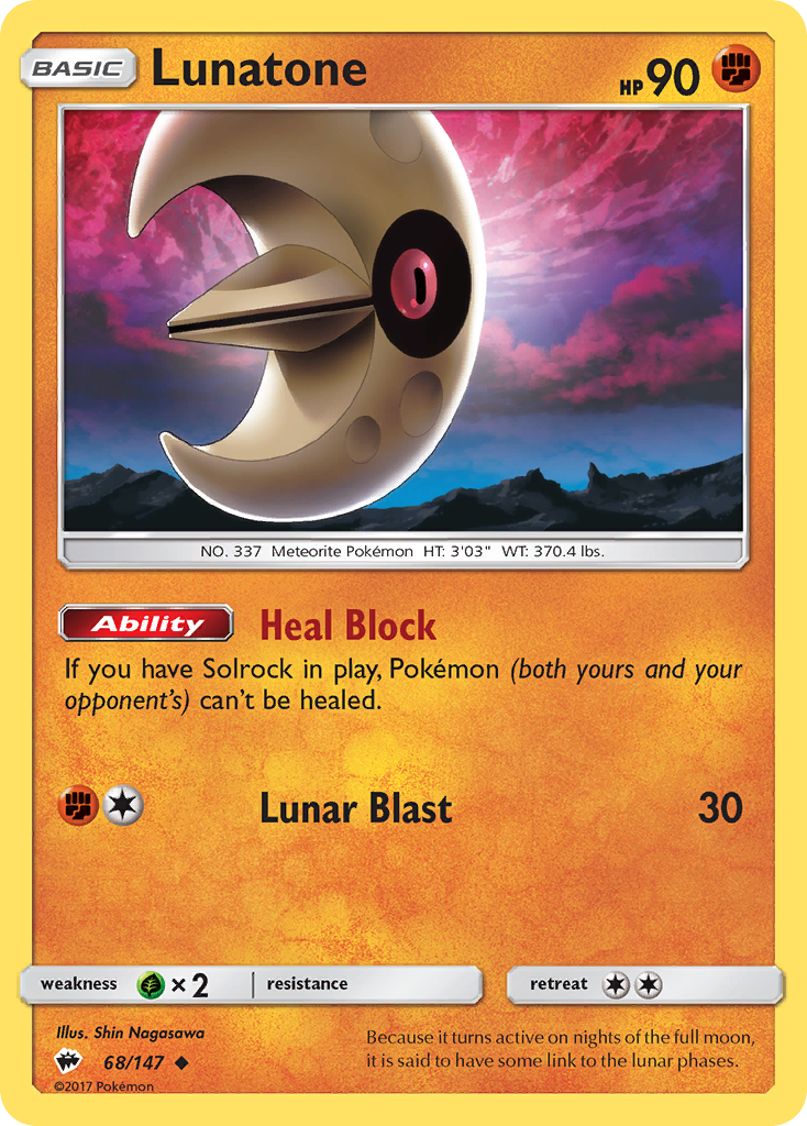 Lunatone (68/147) [Sun & Moon: Burning Shadows] | Dragon's Lair Comics and Fantasy Houston TX