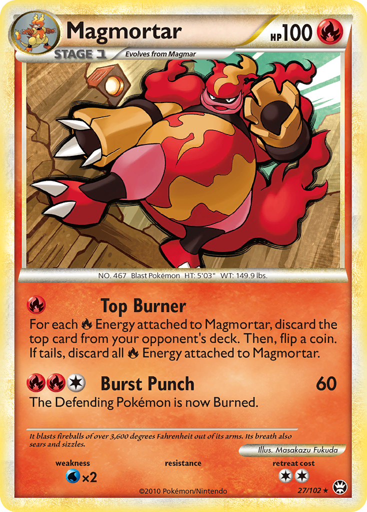 Magmortar (27/102) [HeartGold & SoulSilver: Triumphant] | Dragon's Lair Comics and Fantasy Houston TX