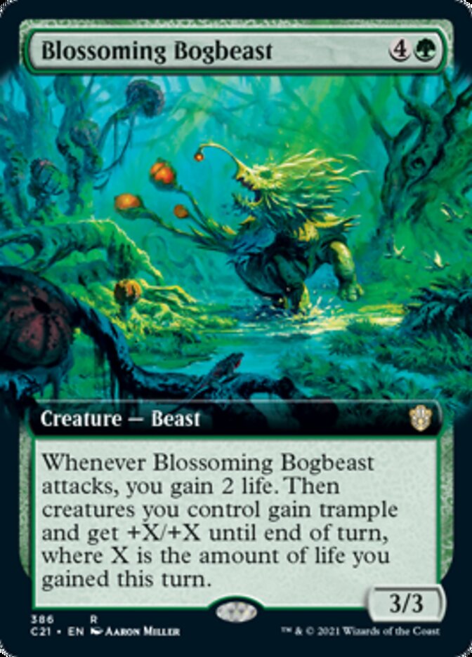Blossoming Bogbeast (Extended Art) [Commander 2021] | Dragon's Lair Comics and Fantasy Houston TX