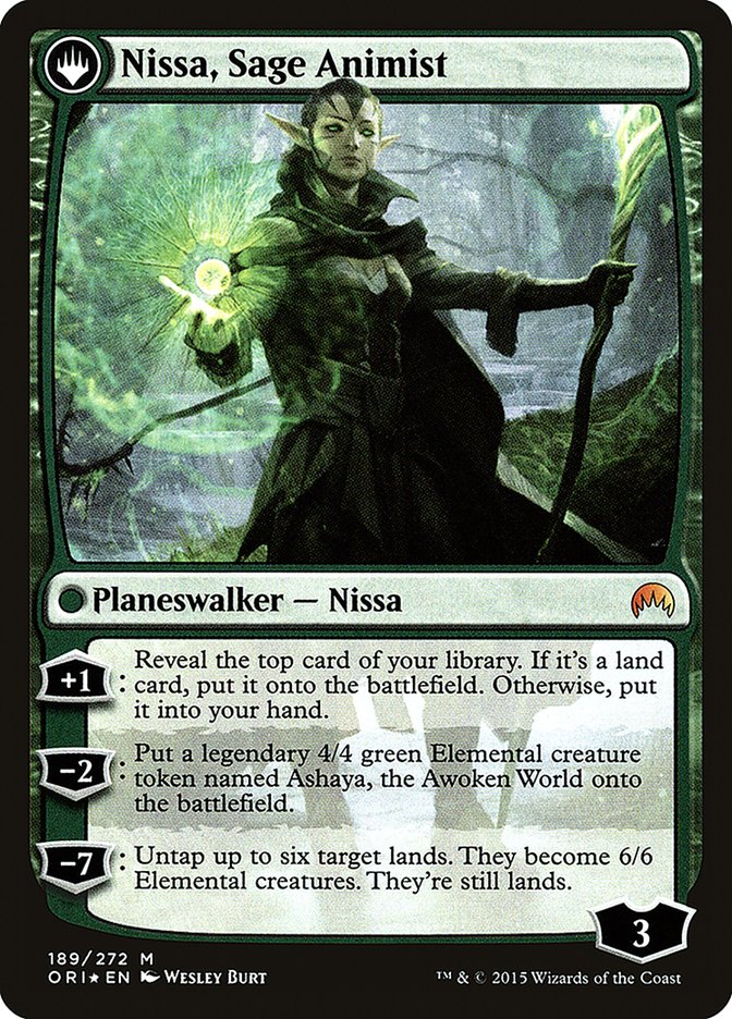 Nissa, Vastwood Seer // Nissa, Sage Animist [Magic Origins Prerelease Promos] | Dragon's Lair Comics and Fantasy Houston TX