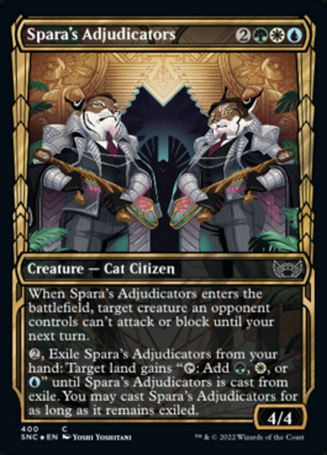 Spara's Adjudicators (Showcase Golden Age Gilded Foil) [Streets of New Capenna] | Dragon's Lair Comics and Fantasy Houston TX