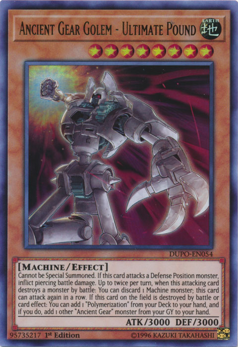 Ancient Gear Golem - Ultimate Pound [DUPO-EN054] Ultra Rare | Dragon's Lair Comics and Fantasy Houston TX