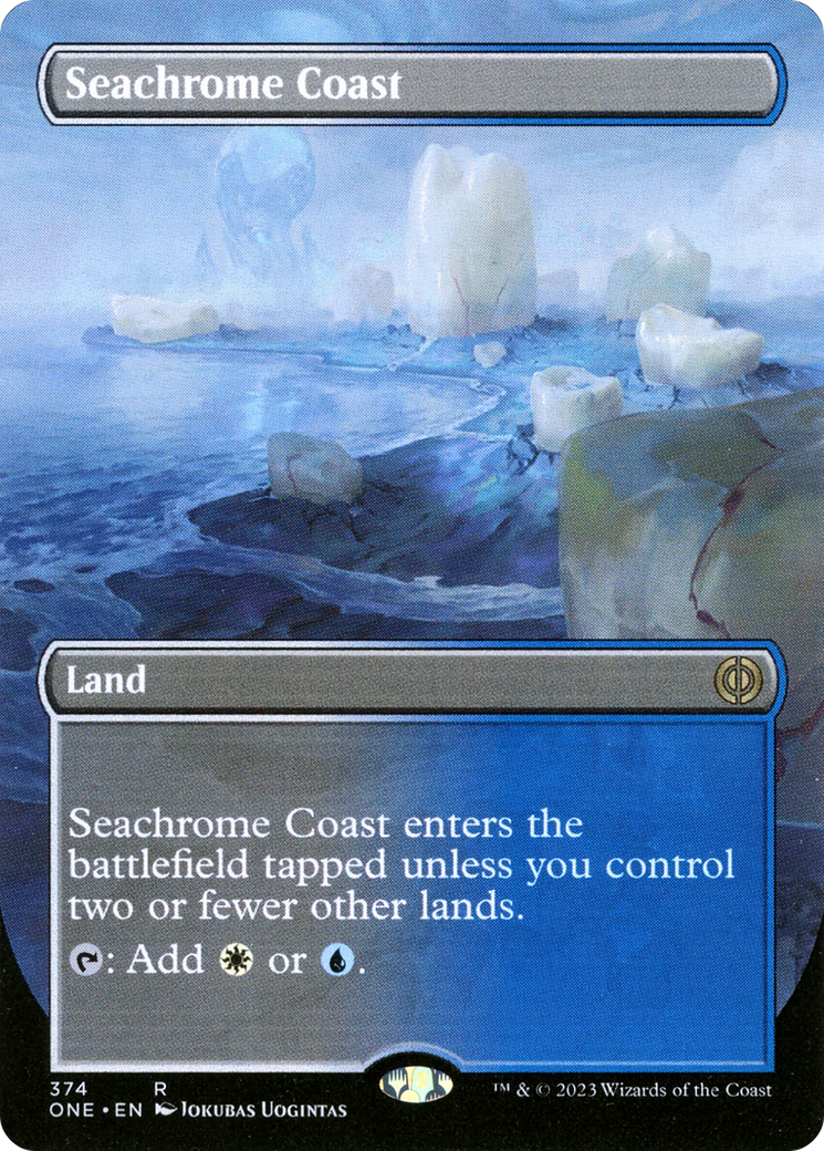 Seachrome Coast (Borderless Alternate Art) [Phyrexia: All Will Be One] | Dragon's Lair Comics and Fantasy Houston TX
