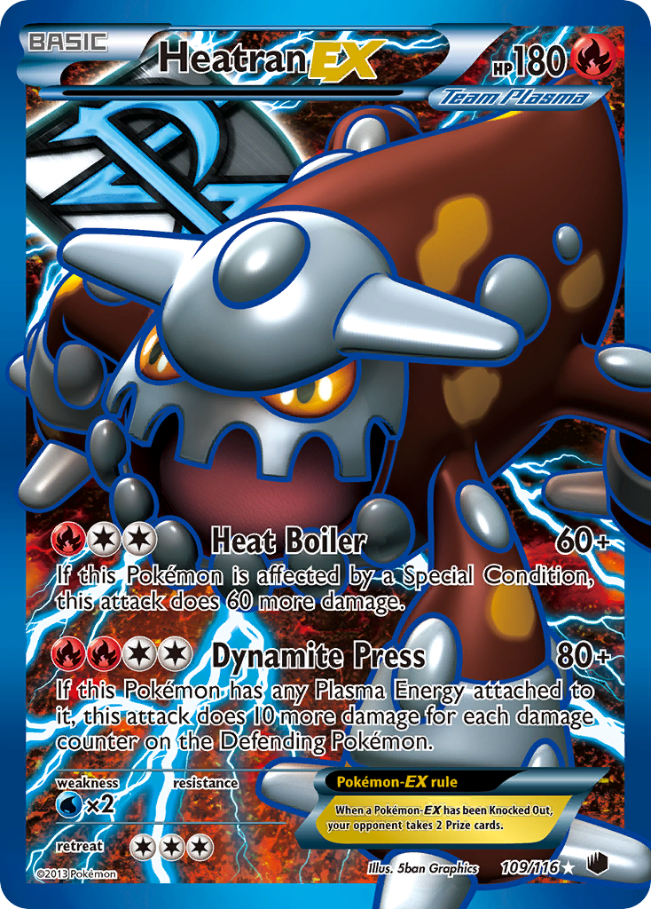 Heatran EX (109/116) [Black & White: Plasma Freeze] | Dragon's Lair Comics and Fantasy Houston TX