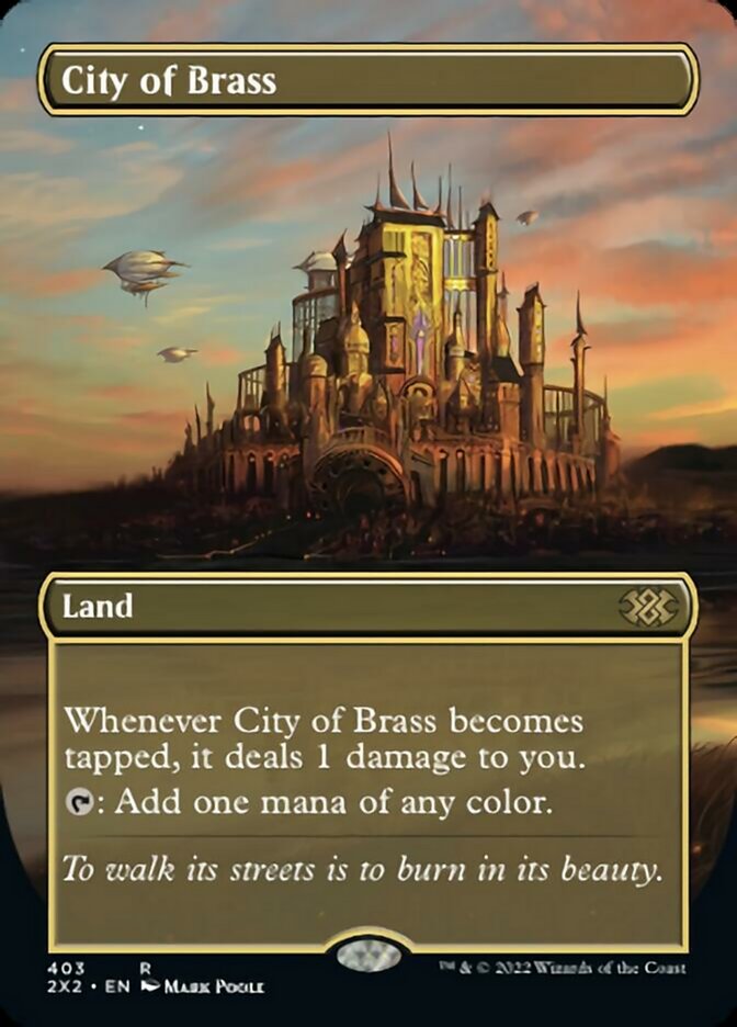 City of Brass (Borderless Alternate Art) [Double Masters 2022] | Dragon's Lair Comics and Fantasy Houston TX