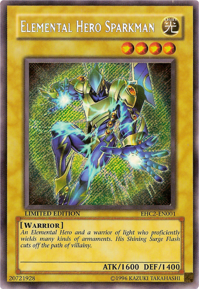 Elemental Hero Sparkman [EHC2-EN001] Secret Rare | Dragon's Lair Comics and Fantasy Houston TX