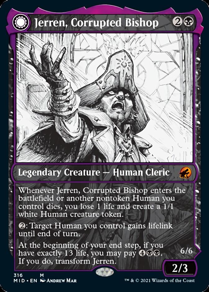Jerren, Corrupted Bishop // Ormendahl, the Corrupted (Showcase Eternal Night) [Innistrad: Midnight Hunt] | Odin's Place