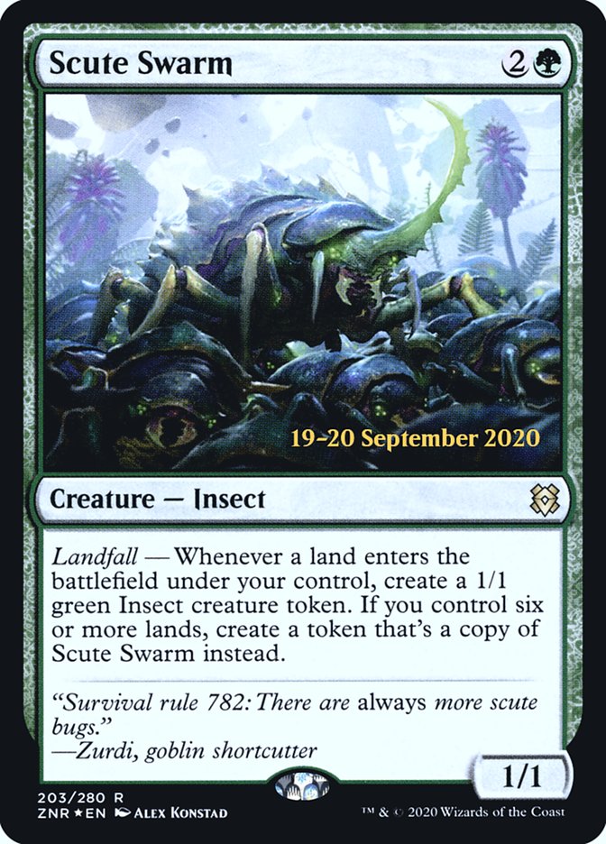 Scute Swarm [Zendikar Rising Prerelease Promos] | Dragon's Lair Comics and Fantasy Houston TX