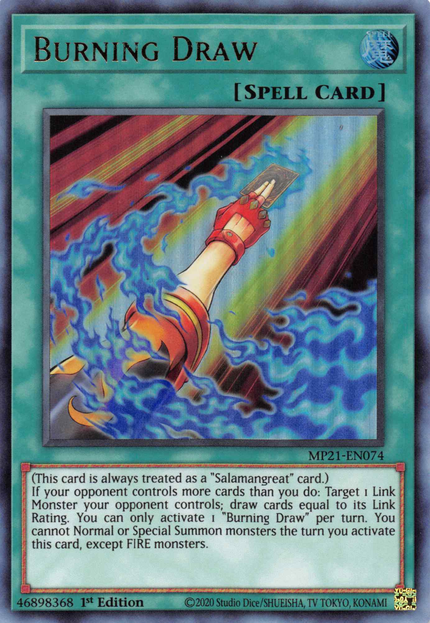 Burning Draw [MP21-EN074] Ultra Rare | Dragon's Lair Comics and Fantasy Houston TX
