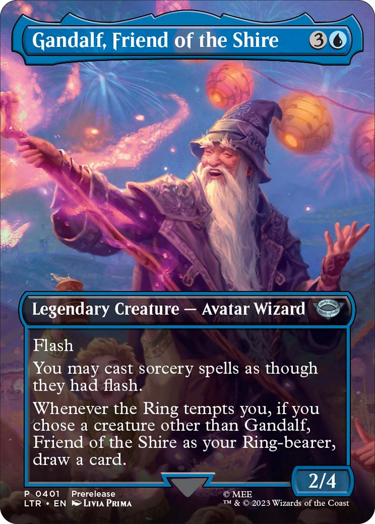 Gandalf, Friend of the Shire (Borderless Alternate Art) [The Lord of the Rings: Tales of Middle-Earth] | Dragon's Lair Comics and Fantasy Houston TX