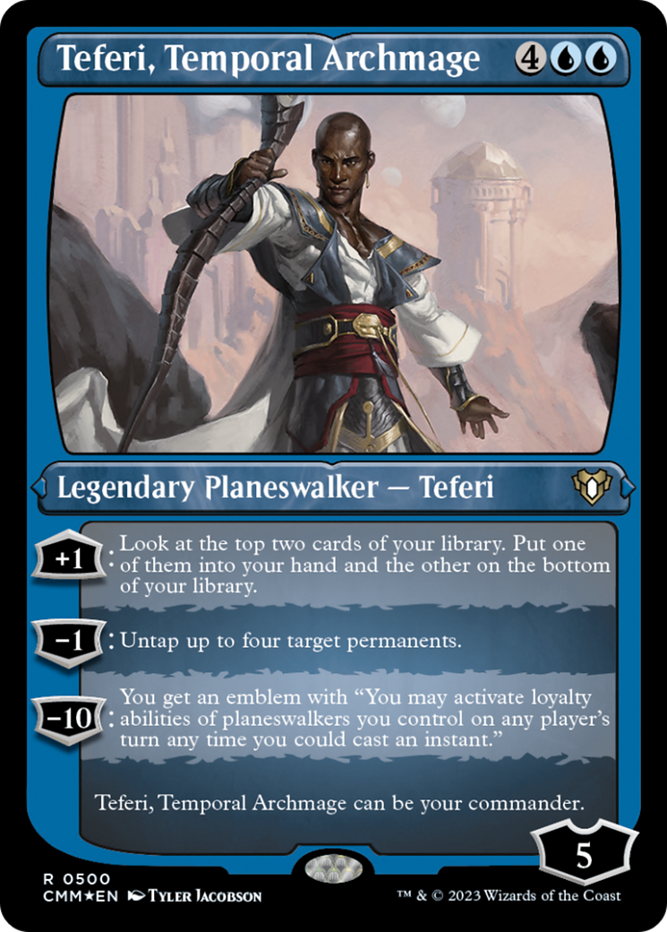 Teferi, Temporal Archmage (Foil Etched) [Commander Masters] | Dragon's Lair Comics and Fantasy Houston TX