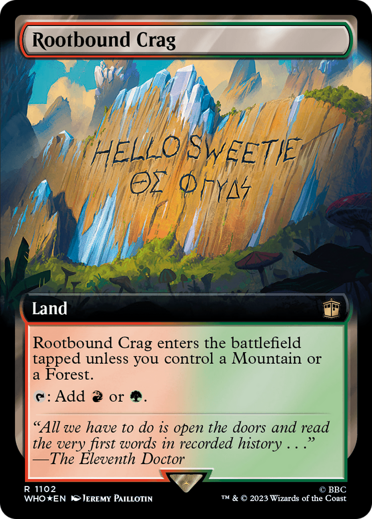 Rootbound Crag (Extended Art) (Surge Foil) [Doctor Who] | Dragon's Lair Comics and Fantasy Houston TX