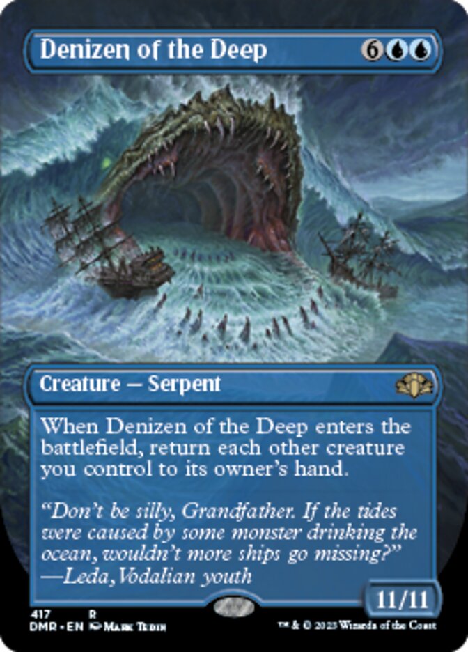 Denizen of the Deep (Borderless Alternate Art) [Dominaria Remastered] | Dragon's Lair Comics and Fantasy Houston TX