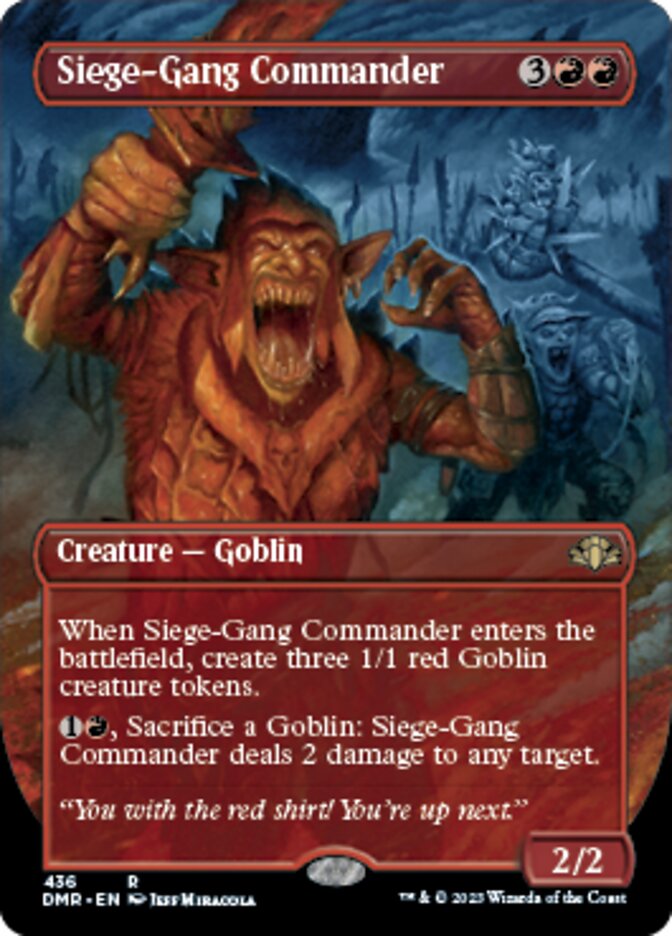 Siege-Gang Commander (Borderless Alternate Art) [Dominaria Remastered] | Dragon's Lair Comics and Fantasy Houston TX