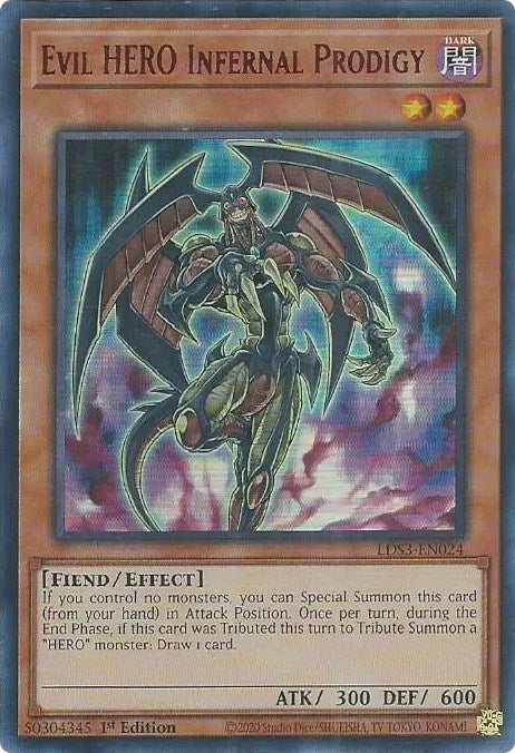 Evil HERO Infernal Prodigy (Red) [LDS3-EN024] Ultra Rare | Dragon's Lair Comics and Fantasy Houston TX