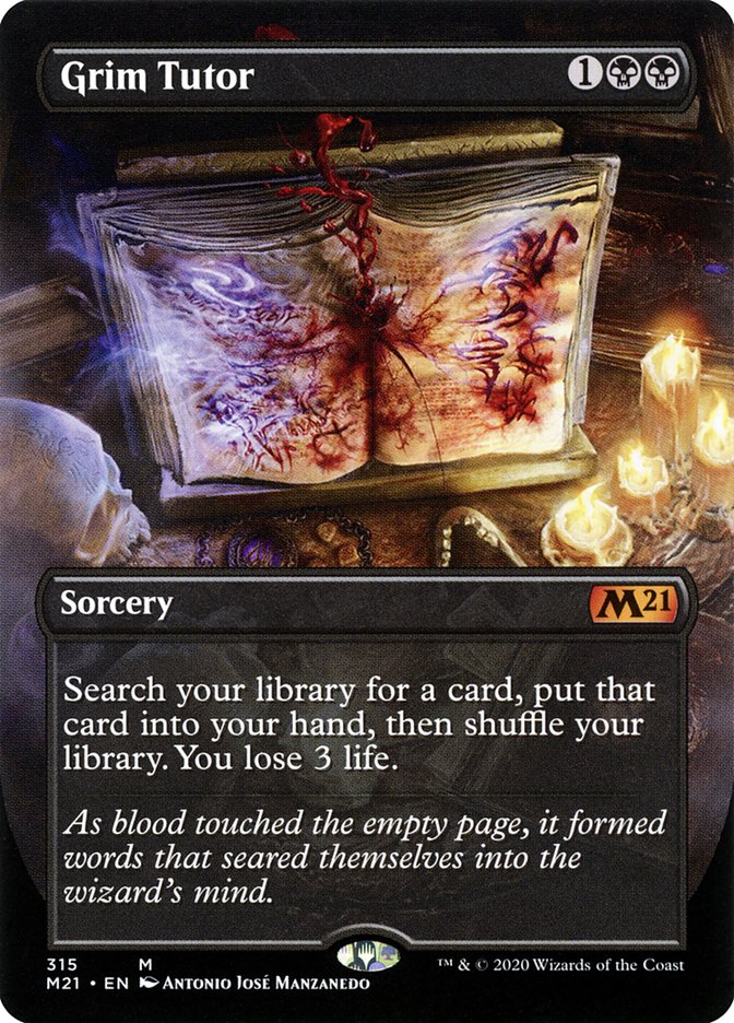 Grim Tutor (Borderless Alternate Art) [Core Set 2021] | Dragon's Lair Comics and Fantasy Houston TX