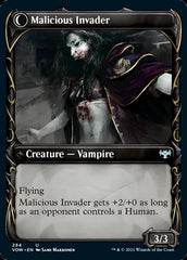 Innocent Traveler // Malicious Invader (Showcase Fang Frame) [Innistrad: Crimson Vow] | Dragon's Lair Comics and Fantasy Houston TX