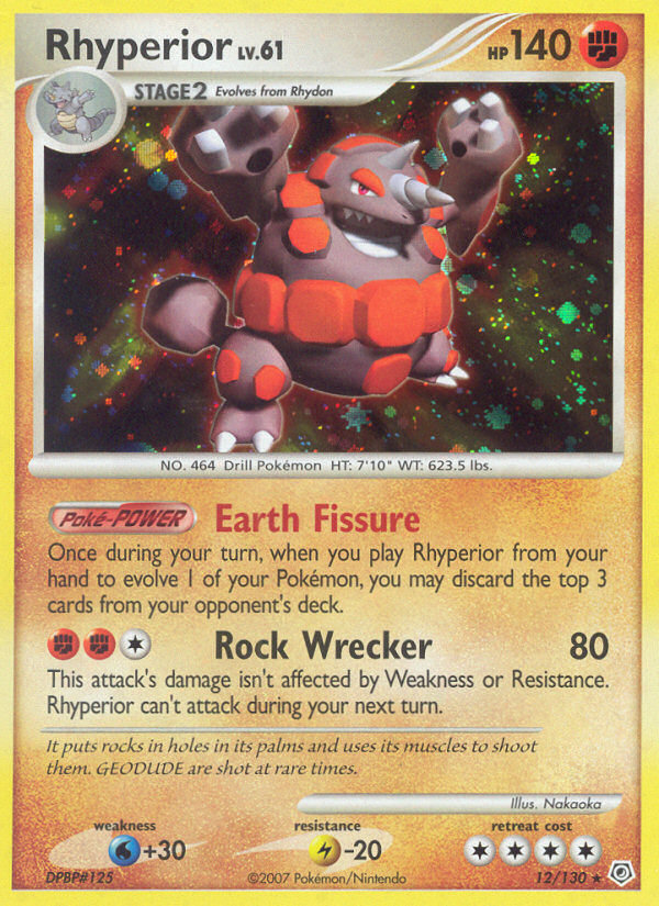 Rhyperior (12/130) [Diamond & Pearl: Base Set] | Dragon's Lair Comics and Fantasy Houston TX