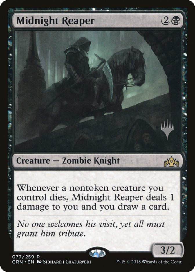 Midnight Reaper (Promo Pack) [Guilds of Ravnica Promos] | Dragon's Lair Comics and Fantasy Houston TX