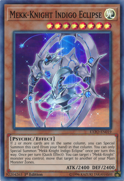 Mekk-Knight Indigo Eclipse [EXFO-EN019] Super Rare | Dragon's Lair Comics and Fantasy Houston TX
