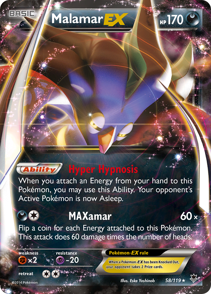 Malamar EX (58/119) [XY: Phantom Forces] | Dragon's Lair Comics and Fantasy Houston TX