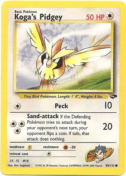 Koga's Pidgey (80/132) [Gym Challenge Unlimited] | Dragon's Lair Comics and Fantasy Houston TX