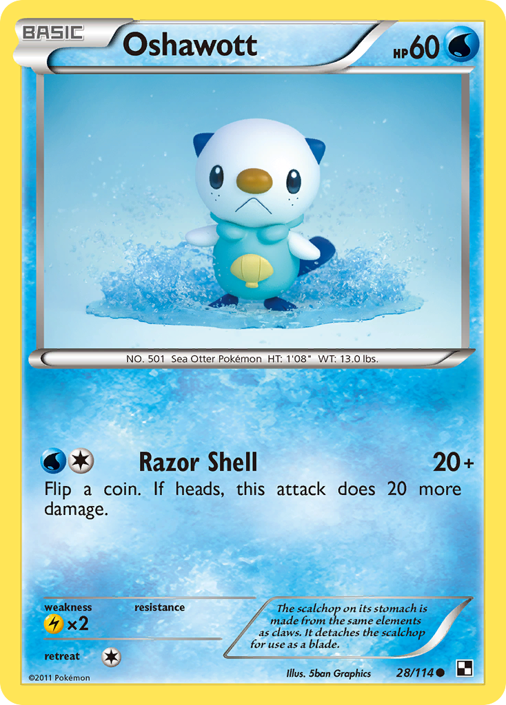 Oshawott (28/114) [Black & White: Base Set] | Dragon's Lair Comics and Fantasy Houston TX