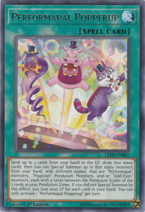 Performapal Popperup [LED6-EN047] Rare | Dragon's Lair Comics and Fantasy Houston TX