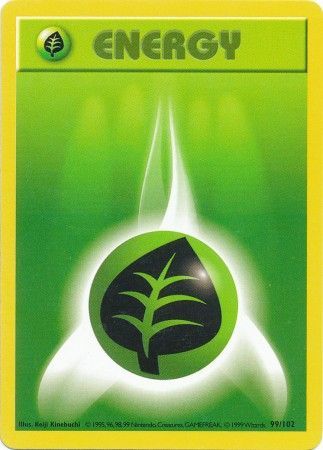 Grass Energy (99/102) [Base Set Shadowless Unlimited] | Dragon's Lair Comics and Fantasy Houston TX