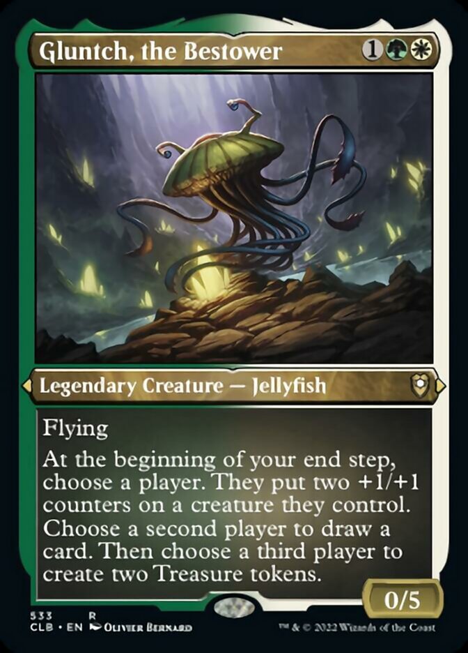 Gluntch, the Bestower (Foil Etched) [Commander Legends: Battle for Baldur's Gate] | Dragon's Lair Comics and Fantasy Houston TX