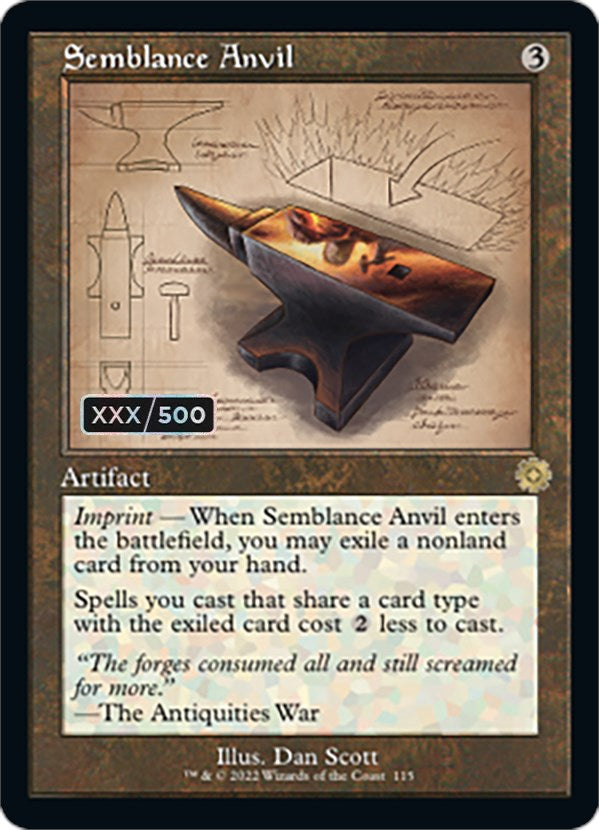 Semblance Anvil (Retro Schematic) (Serialized) [The Brothers' War Retro Artifacts] | Dragon's Lair Comics and Fantasy Houston TX